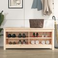 vidaXL Skrinka na topánky 110x38x45,5 cm masívna borovica