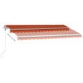 vidaXL Automatická markíza s LED a senzorom 450x300 cm oranžovo-hnedá