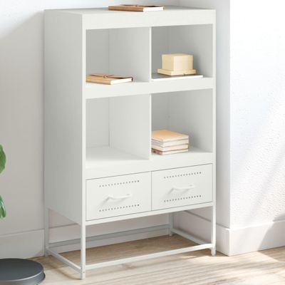 vidaXL Vysoká skrinka biela 68x39x111,5 oceľ