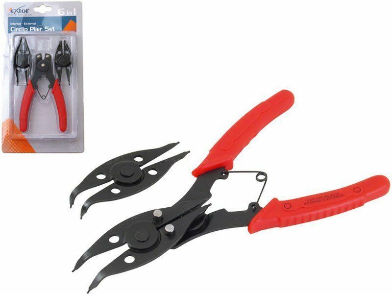 Kleště seegerové HEAVY DUTY 6 v 1, vyměnitelné koncovky, CrMoV EXTOL-PREMIUM