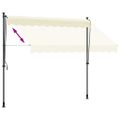 vidaXL Zaťahovacia markíza krémová 300x150 cm látka a oceľ