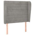 vidaXL Čelo postele so záhybmi bledosivé 93x23x118/128 cm zamat