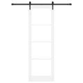 vidaXL Posuvné dvere Biela 78 x 232 cm Masívne borovicové drevo a sklo