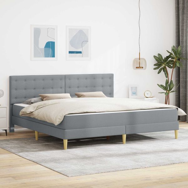 vidaXL Rám postele s matracom Svetlosivá 180 x 200 cm látka