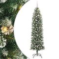 vidaXL Umelý chudý vianočný strom Zelená a biela 240 cm