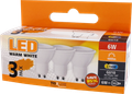LED žiarovka Trixline 6W GU10 teplá biela 3 PACK