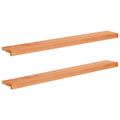 vidaXL Parapety 2 ks Lak 120 x 20 x 2 cm Masívne bukové drevo