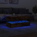 vidaXL Konferenčný stolík s LED svetlami dymový dub 90x50x40 cm