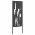 vidaXL Záhradná clona na súkromie Kvetinový Čierna 50 x 140 cm