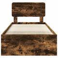vidaXL Rám postele Dymová dub 90 x 190 cm Masívne borovicové drevo