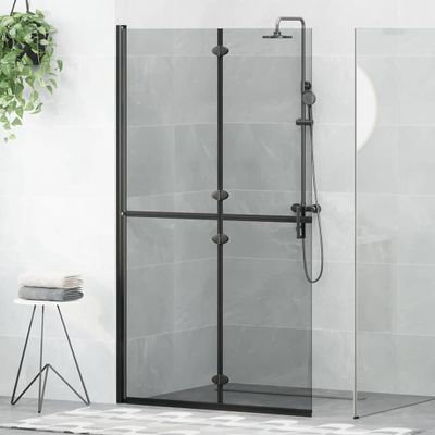 vidaXL Rám pre sprchu bez dverí Čierna 110 x 6,5 x 190 cm