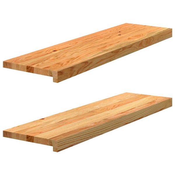 vidaXL Okenný parapet 2 ks svetlohnedá 90x25x2 cm dubový masív