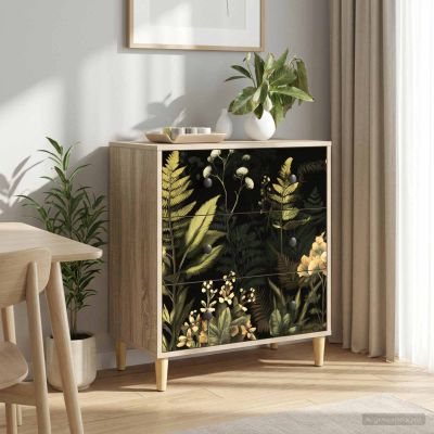 vidaXL Příborník RHENEN Tropický džungľový vzor 66 x 36,5 x 75 cm
