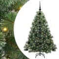 vidaXL Umelý vianočný stromček s 150 LED-i Zelená 120 cm PE a PVC