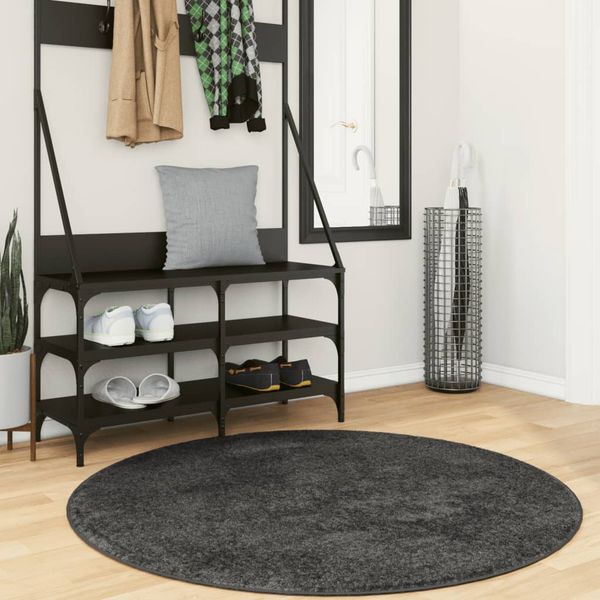 vidaXL Shaggy koberec PAMPLONA, vysoký vlas moderný, antracit Ø 120cm