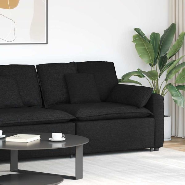 vidaXL Modulová opierka na ruky s vankúšmi, čierna 100 cm