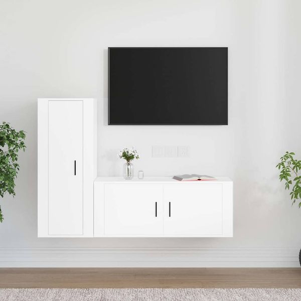 vidaXL 2-dielna súprava TV skriniek biela kompozitné drevo