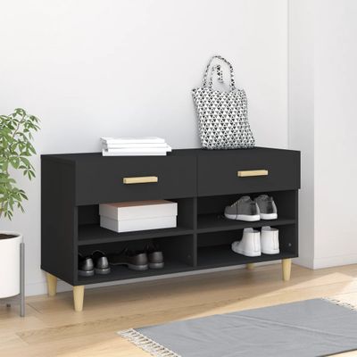 vidaXL Botník čierny 102x35x55 cm spracované drevo