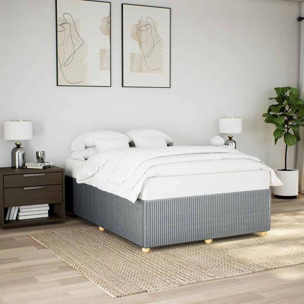 vidaXL Posteľ bez matraca bledosivý 140x190 cm látka