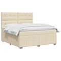 vidaXL Posteľ boxspring s matracom Krémová 140 x 200 cm Látka