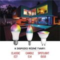 LED žiarovka EMOS ZQW516R GoSmart WIFI A65 / E27 / 14 W (94 W) / 1 400 lm / RGB / stmievateľná