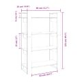 vidaXL Knižnica/deliaca stena čierna 80x35x125 cm masívna borovica