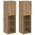 vidaXL TV skrinky s LED svetlami 2 ks dub artisan 30,5x30x102 cm