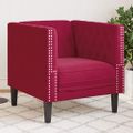 vidaXL Pohovka Chesterfield vínovo-červená zamat
