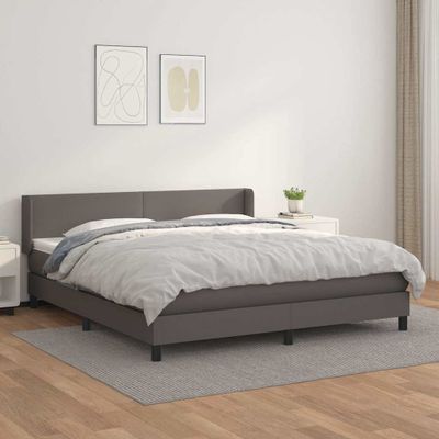 vidaXL Boxspring posteľ s matracom sivá 180x200 cm umelá koža
