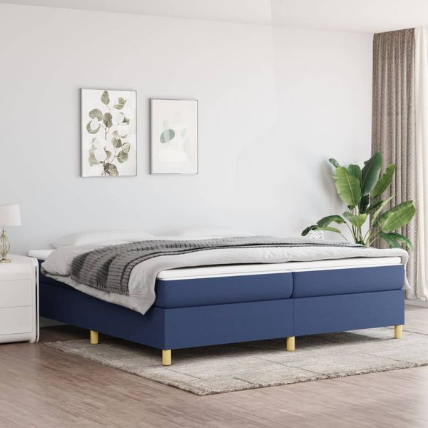 vidaXL Boxspring posteľ s matracom modrá 200x200 cm látka
