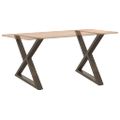 vidaXL Nohy k jedálenskému stolu 2 ks, prírodná oceľ, 90 x (72-73,3) cm, oceľ