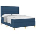 vidaXL Posteľ s pružinovým rámom s matracmi Modrá 140 x 190 cm látka