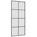 vidaXL Posuvné dvere s kovaním čierne 90x205 cm ESG sklo