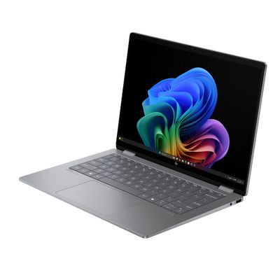 HP Omnibook X Flip/14-fm0002nc/U7-256V/14"/WUXGA/T/16GB/1TB/Intel int/W11H/Silver/2R Konvertibilný notebook, Core Ultra 7 256V, 16GB LPDDR5x, 1TB SSD, 14" OLED 2K dotykový, 120Hz, W11H, strieborný