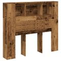 vidaXL Skrinka na čelo postele staré drevo 120x19x104,5 cm komp. drevo