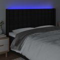 vidaXL Čelo postele s LED čierne 203x16x118/128 cm látka