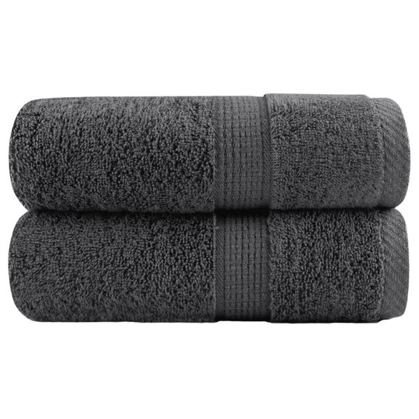 vidaXL Prémiové uteráky pre hostí SOLUND 2 ks antracitové 30x50 cm 600 g/m²