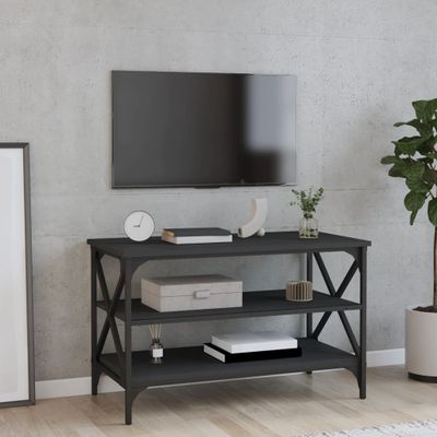 vidaXL TV skrinka čierna 80x40x50 cm spracované drevo