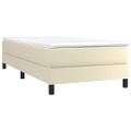 vidaXL Posteľný rám s boxspringom krémový 90x190 cm umelá koža