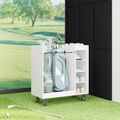 vidaXL Golfová skriňa s kolesom Jednofarebný Biela 90 x 45 x 98 cm