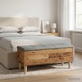 vidaXL Úložná lavička s vankúšom Staré drevo 102 x 42 x 46 cm