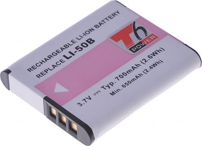 Batéria T6 Power pre Li-50B, D-Li92, DB-100, VW-VBX090, NP-150, LB-050, LB-052, 730mAh, 2,7Wh