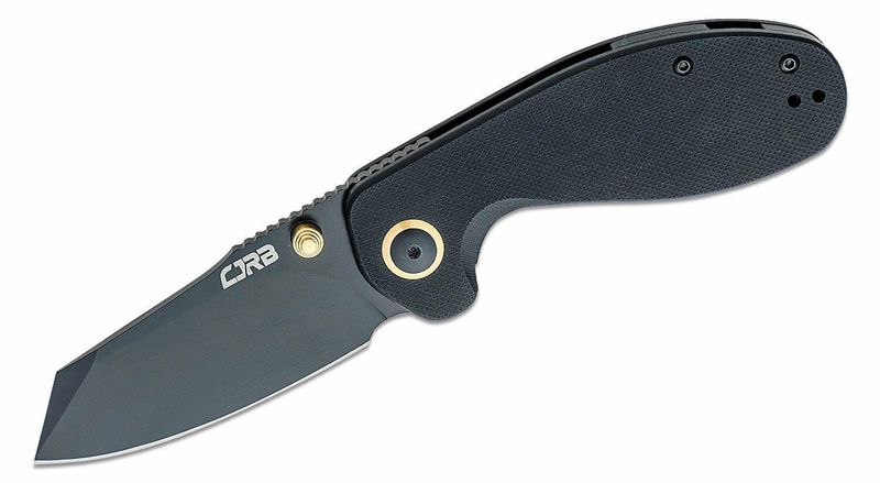 CJRB J1918L-BBK Large Maileah vreckový nôž 7,6 cm, celočierna, G10, spona