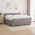 vidaXL Posteľ boxspring s matracom Sivohnedá 200 x 200 cm Látka