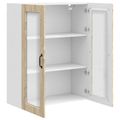 vidaXL Nástenný sklenený kabinet PORTO Sonoma dub 80 x 31 x 100 cm