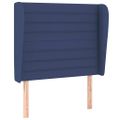 vidaXL Čelo postele so záhybmi modré 83x23x118/128 cm látka