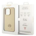 Obal Guess pre iPhone 15 Pro 6,1" GUHCP15LPS4DGPD zlatá HC PU 4G Metal Logo Strass