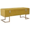 vidaXL Lavica s úložným priestorom 105 cm, horčicová, zamat