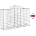 vidaXL Oblúkové gabionové koše 8 ks 200x50x120/140 cm pozink. železo