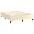 vidaXL Boxspring posteľ s matracom a LED krémová 140x190 cm umelá koža